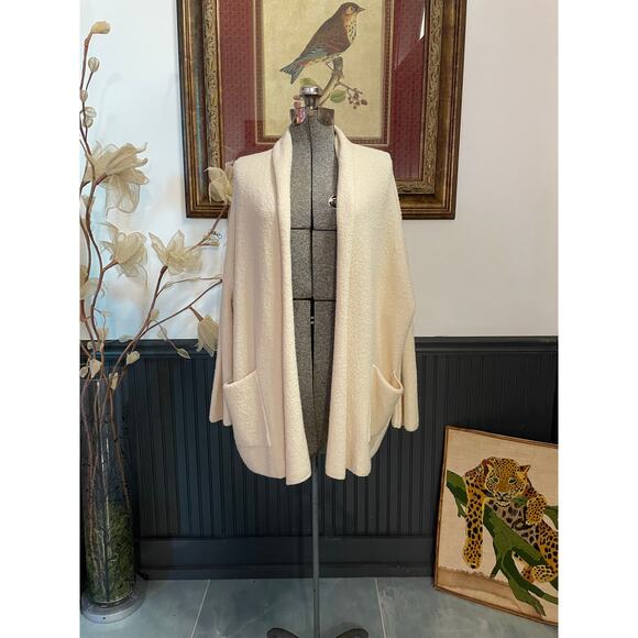 MASAI Copenhagen Cream Boucle Open Front Cardigan Sweater Women’s Medium - Picture 1 of 13